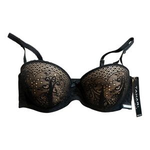 NWT Black Padded Tahari Bra Size 34C